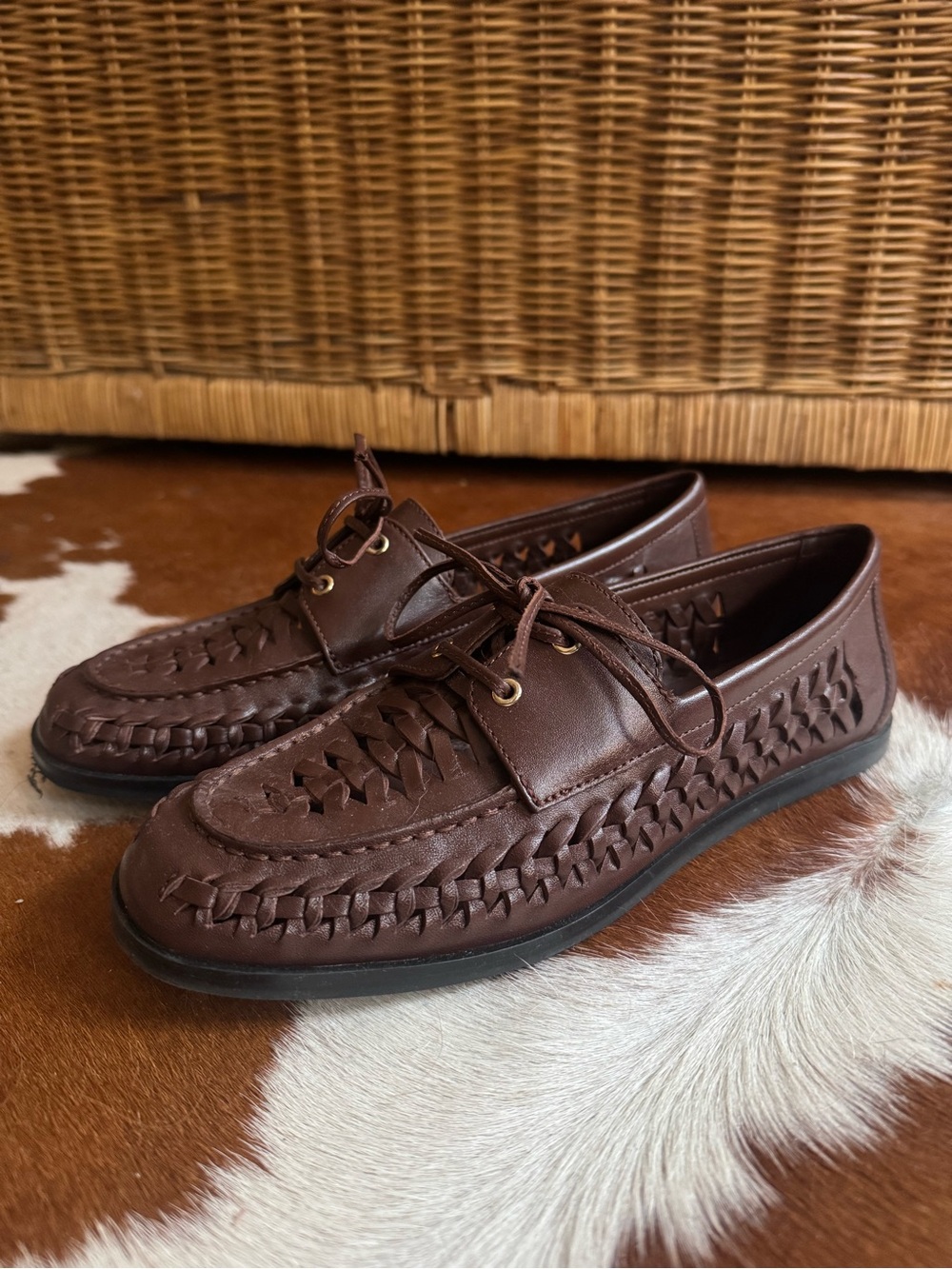 J. Crew Brown Woven Leather Loafers